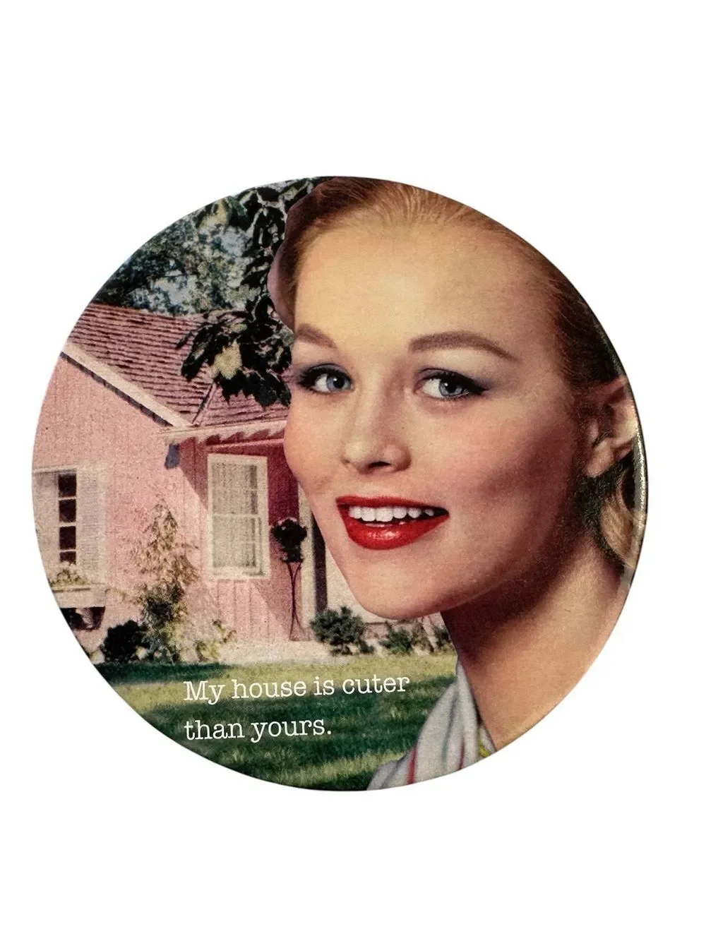 Retro Kitsch Cork Coaster Set Funny Mid Century Housewife Decor